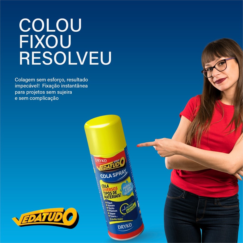 Cola Spray Vedatudo Secagem rápida para Papel de parede, Tecidos, Couro, Artesanato, EVA, Isopor · foto 2