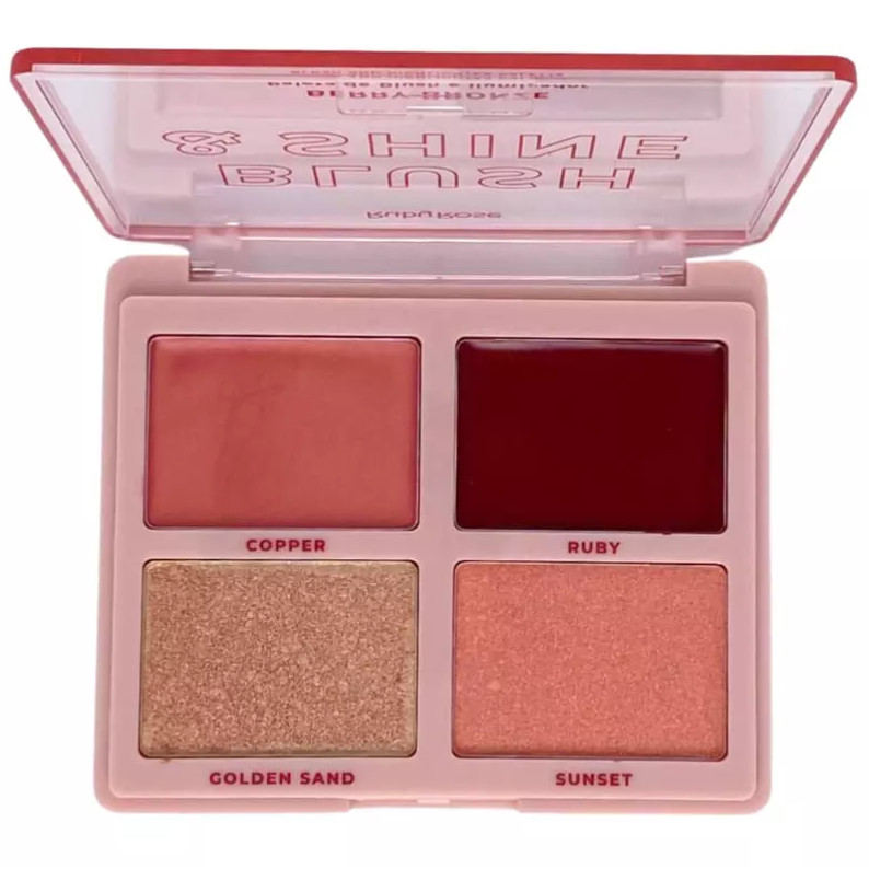 Paleta De Blush E Iluminador Blush Shine Berry Bronze Hbm1001-2 Ruby Rose