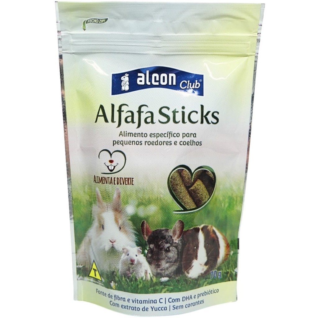 Alcon Club Alfafa Sticks 70g Ração Para Roedores e Coelhos