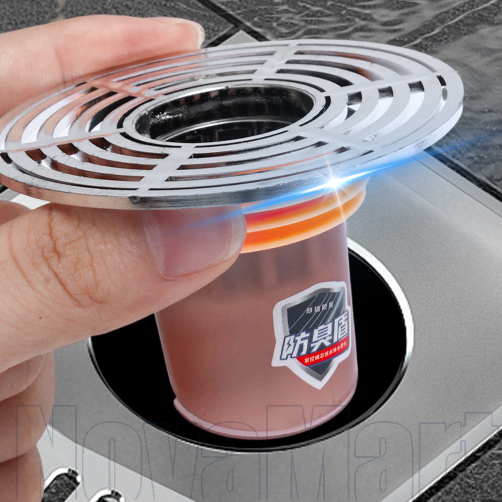 Dreno De Piso Antiodor 2 Em 1-Tampa De Vedação De Esgoto Com Fechamento Automático À Prova De Insetos-Filtro De Pia Remo