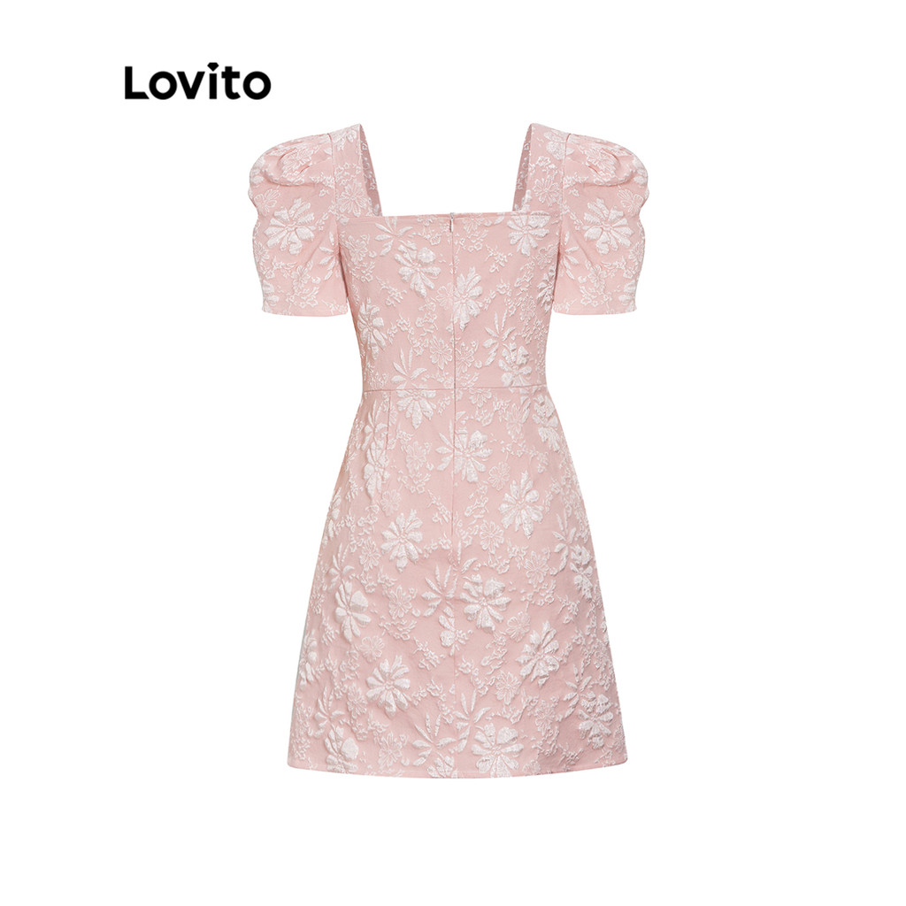 (Trendy) Lovito Vestido com Floral Ditsy Estrutura de Linha para Mulheres L56ED108 (Multicolorido) - Women Clothes