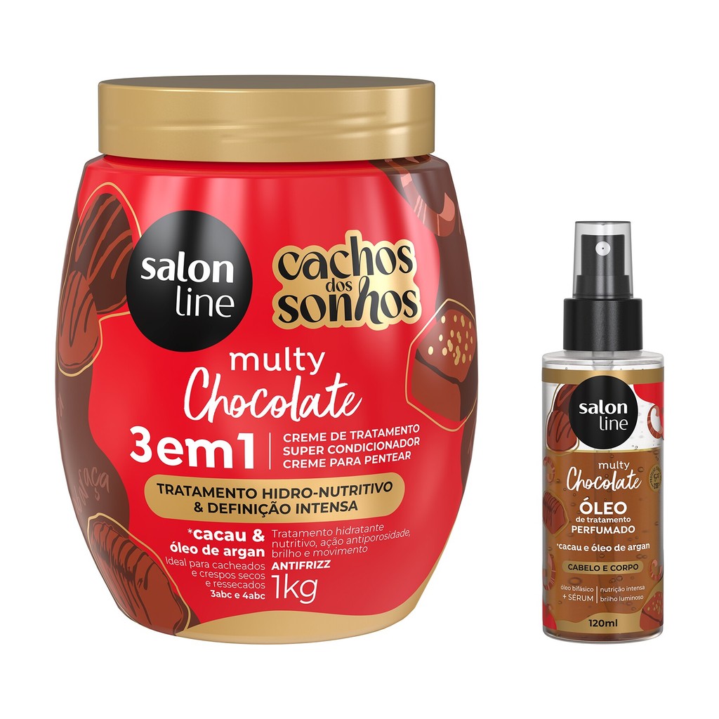 Kit Multy Chocolate com Creme de Tratamento e Óleo Perfumado em Oferta na Shopee