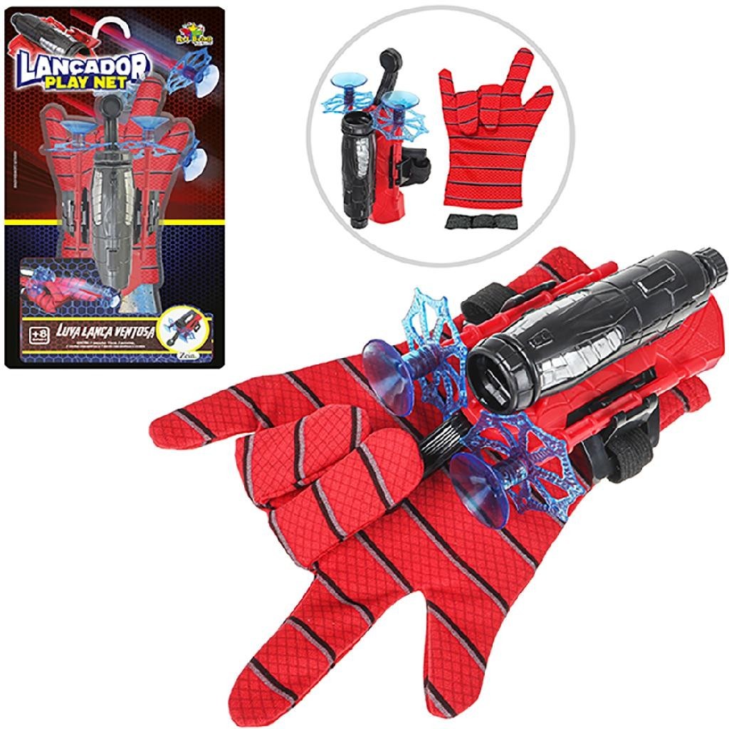 Luva Lançador Ventosa Teia Dardo Pulso Mão Spider Brinquedo