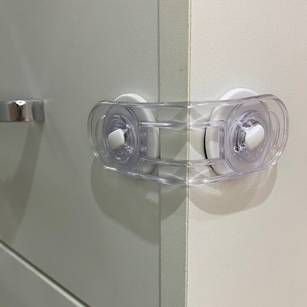 Kit com 4 Trava para gaveta, porta, armário, geladeira, segurança para bebe