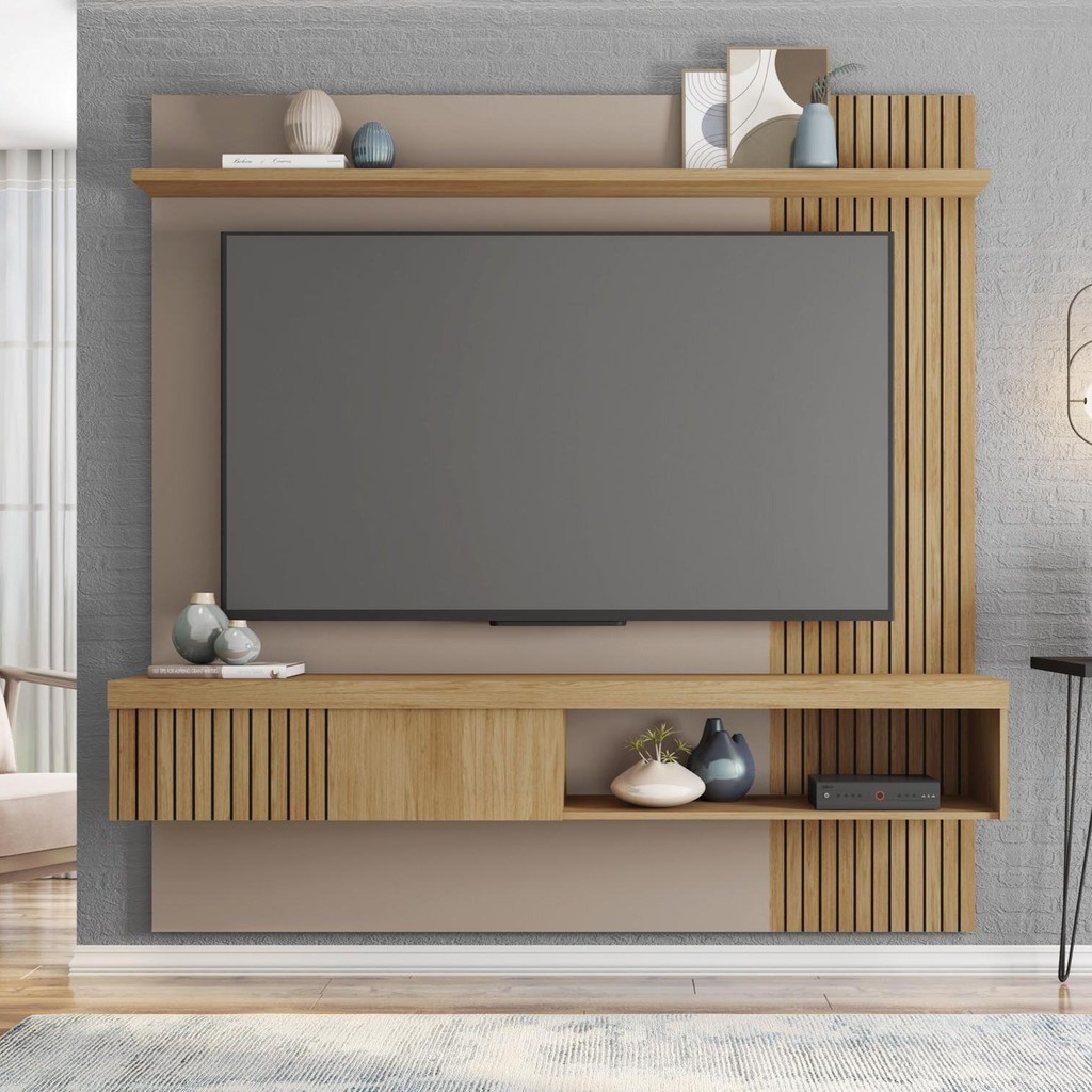 Painel para Tv até 65 Polegadas Safira Buriti/Fendi em Oferta na Shopee