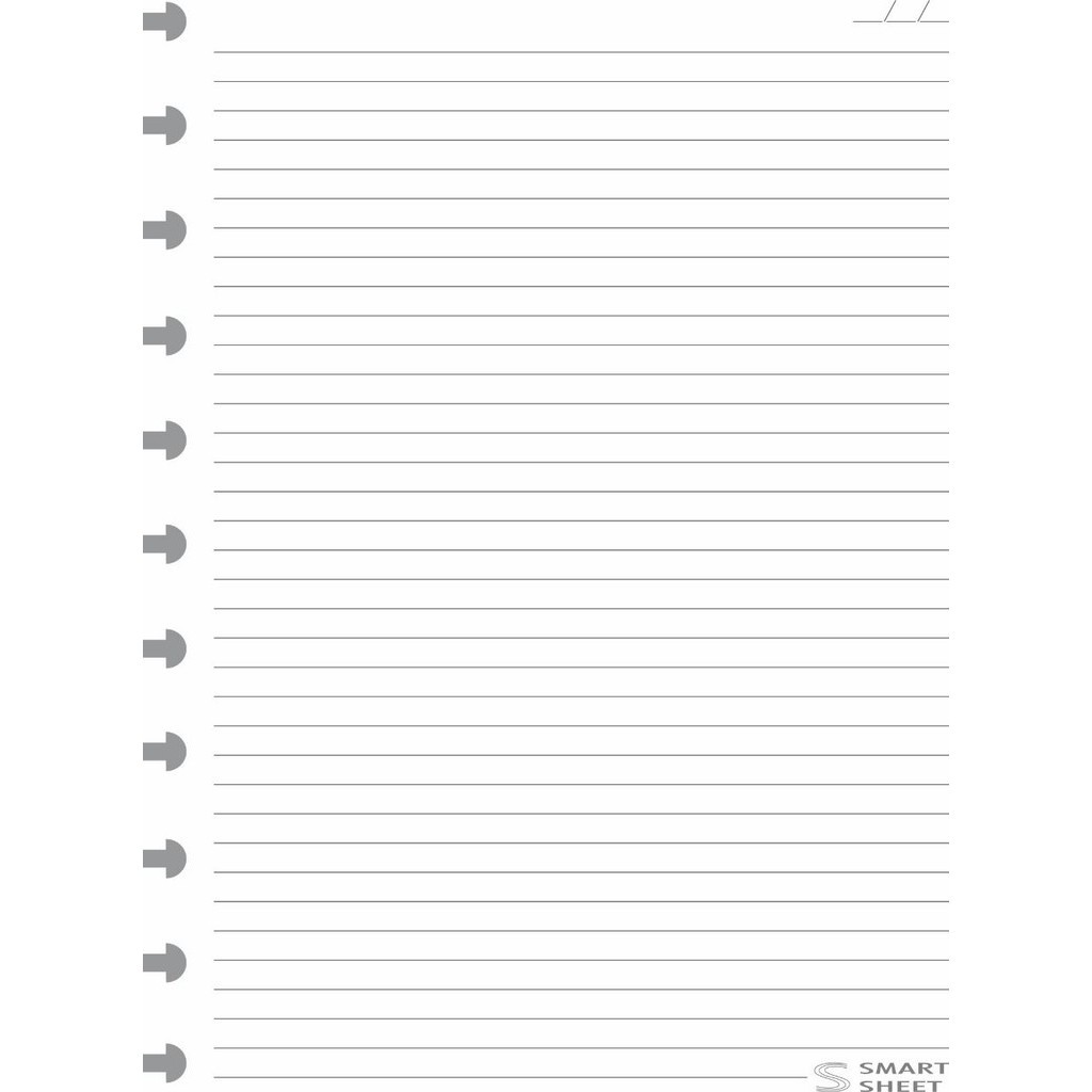 Refil Caderno de Discos 90g 100 Folhas Pautado Grande 11 Furos Smart Sheet