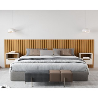 Cabeceira Ripada Maracá King 320cm MDF/MDP com 2 Mesa de Cabeceira Jatobá King em Oferta na Shopee