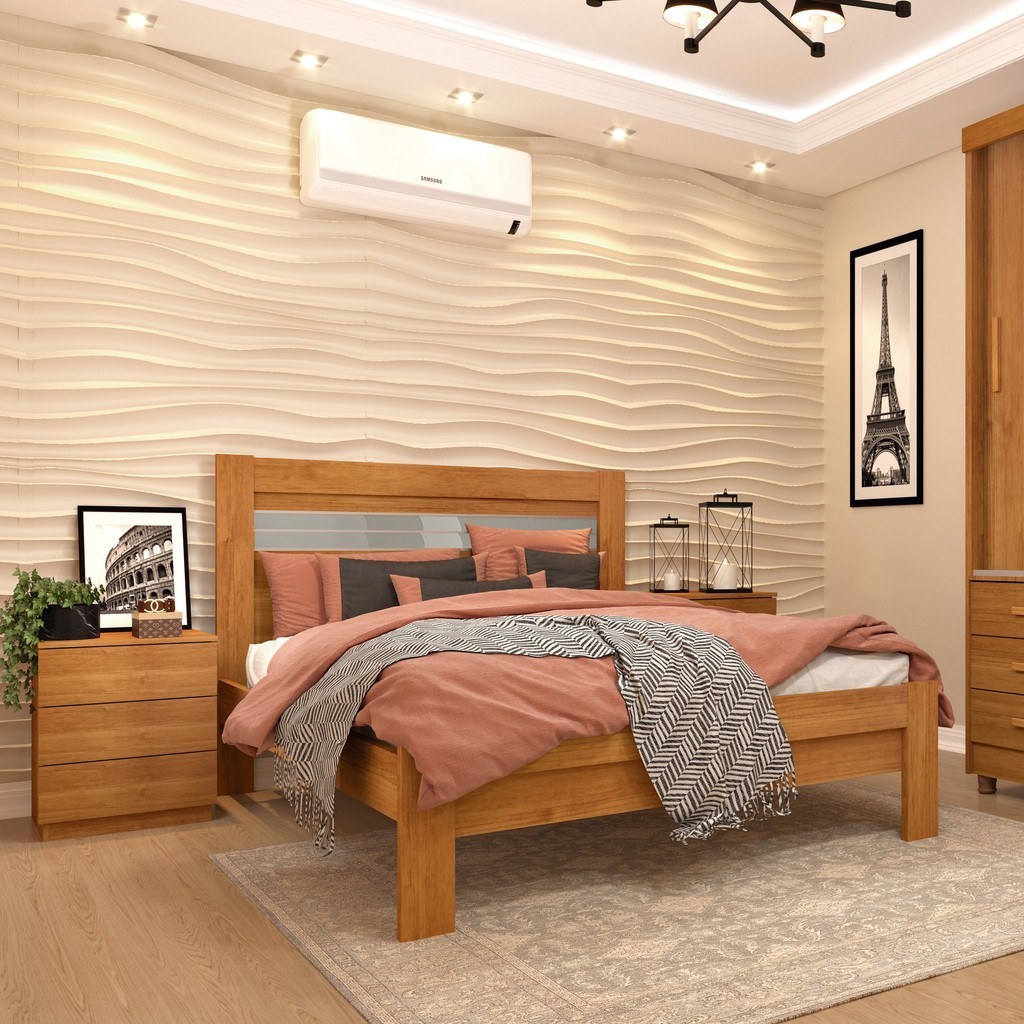 Cama Casal 100% MDF Safira Cinamomo - Home & Living