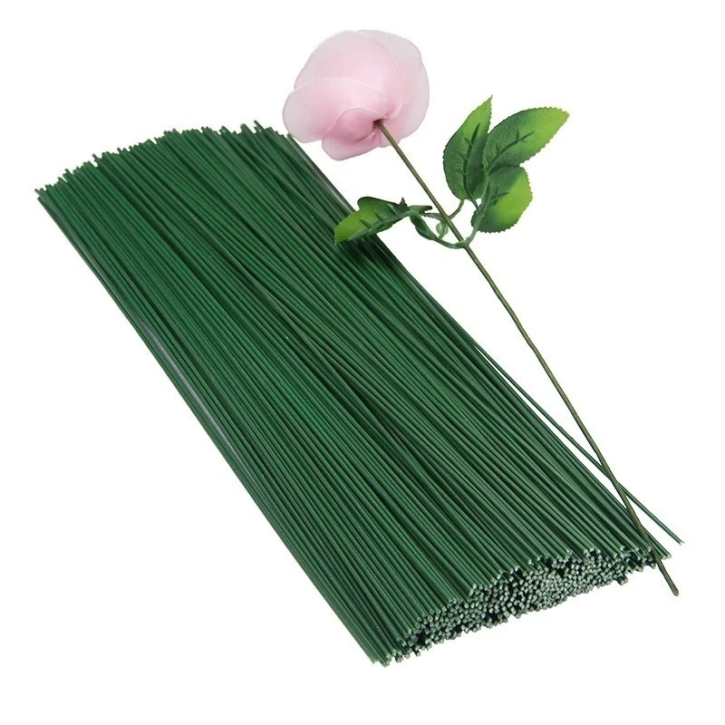100Pcs 20cm Artificial Verde Flor De Haste De Faça-Você-Mesmo Floral Material Arame Artesanal Acessórios Para Festa De Casamento Decoração De Casa