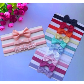 Kit com 10 + kit de 3 faixinhas Salmao de laços para bebê RN. em Oferta na Shopee