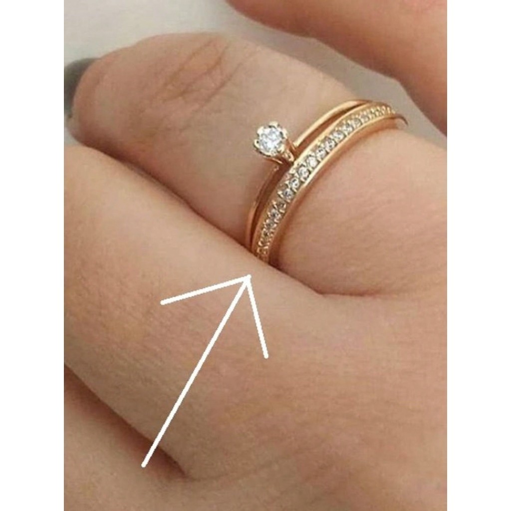 1 Kit Anel solitário e Anel aparador Joias Femininas Noivado Casamento / anel brilhante strass