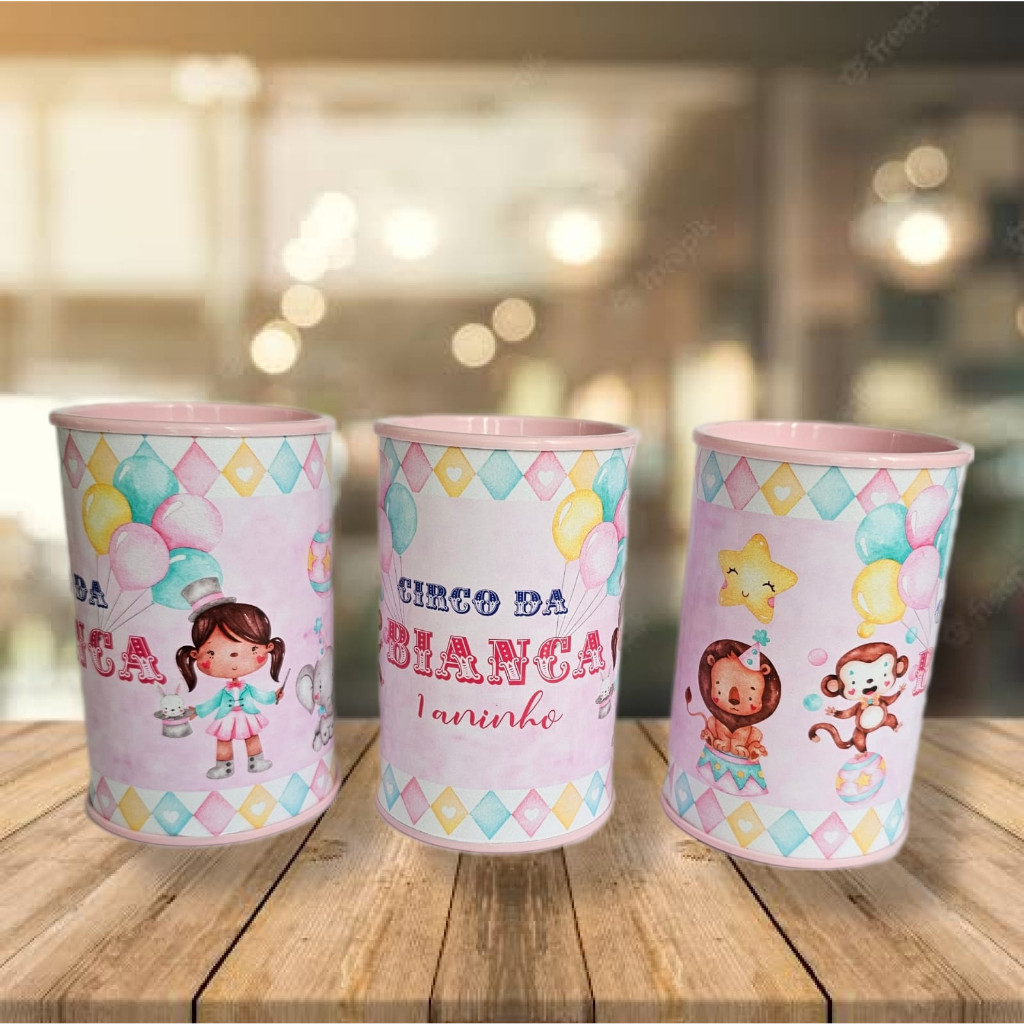 10 Cofrinhos Personalizados Festa Circo Aquarela 2
