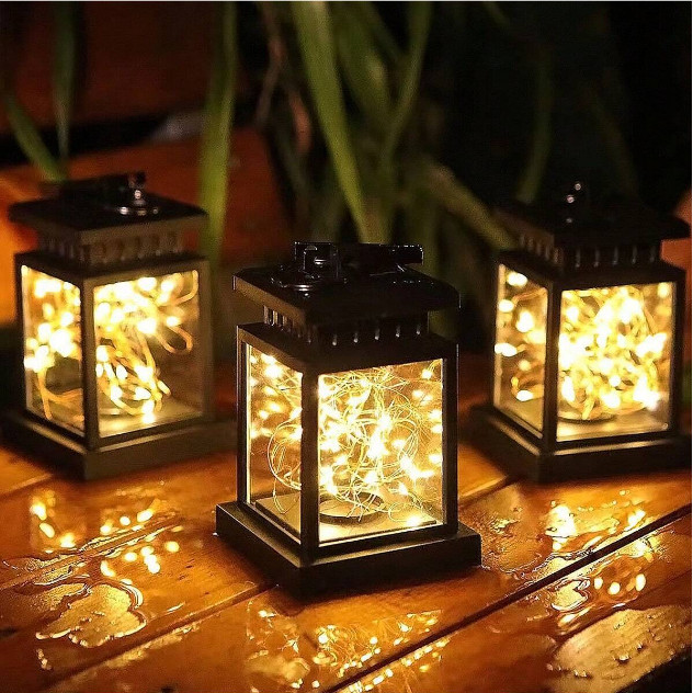 Lâmpada Solar Vintage Para Exterior Luminária Decorativa À Prova D'água Para Decoração Jardim