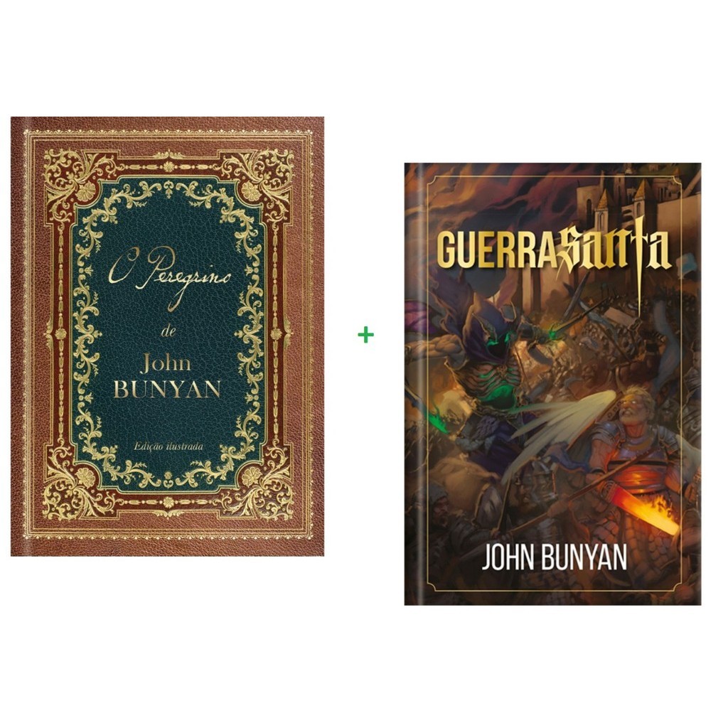 Kit 2 Livros Capa Dura | Guerra Santa Ilustrado + O Peregrino Ilustrado | John Bunyan