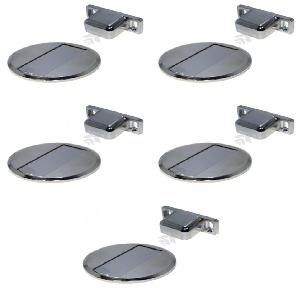 Prendedor De Porta Batente Magnetico Slim Aço Cromado 5 PC