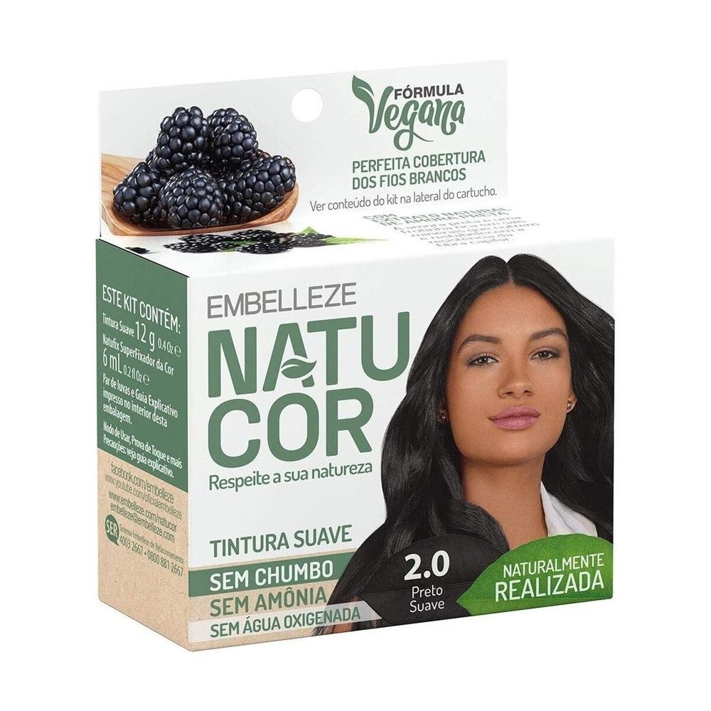 Tintura Suave Natucor 2.0 Preto Suave Kit Economico