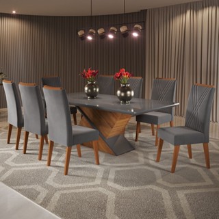 Mesa de Jantar 8 Lugares Easy com Vidro em Oferta na Shopee