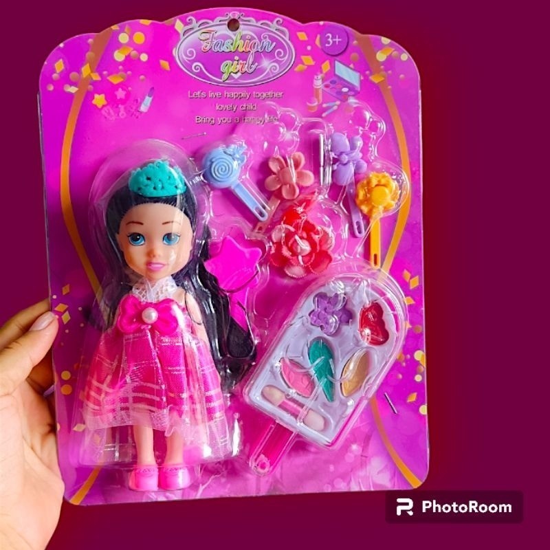 Kit Maquiagem infantil Com Boneca Maquiagem Baton Pegradeiras Infantil