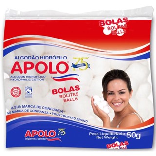ALGODÃO BOLAS HIDRÓFILO APOLO COM 50G em Oferta na Shopee