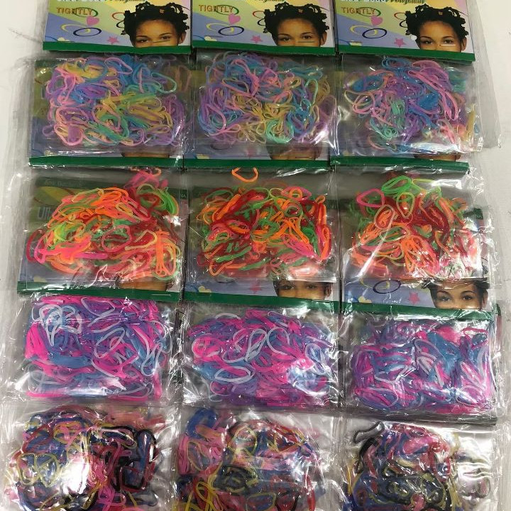 Kit 12 Pacotes De Elásticos mini de silicone rabicó prendedor de cabelo em pacotinhos em Oferta na Shopee