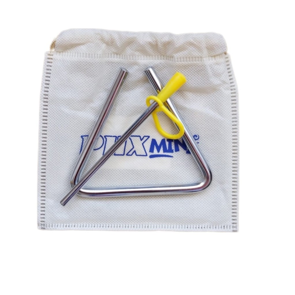 TRIANGULO MUSICAL LEVE PEQUENO AÇO CROMADO 15 CM X 13 CM COM BATEDOR XOTE BAIÃO FORRÓ LUAU PROFISSIONAL INFANTIL