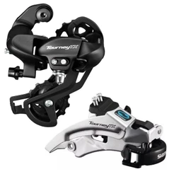 CÂMBIO TRASEIRO E DIANTEIRO SHIMANO TOURNEY TX800 RD-TX800 SGS + FD-TX800-TS - 3X7V / 3X8V