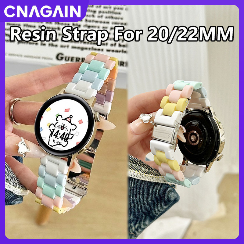 CNAGAIN 20MM 22MM Faixa De Resina Transparente Criativa , Pulso Plástica Casual Para Relógio Samsung Galaxy Smart 6/5/4 44MM 40MM/Amazfit GTS 2/3 mini/GTR 47MM