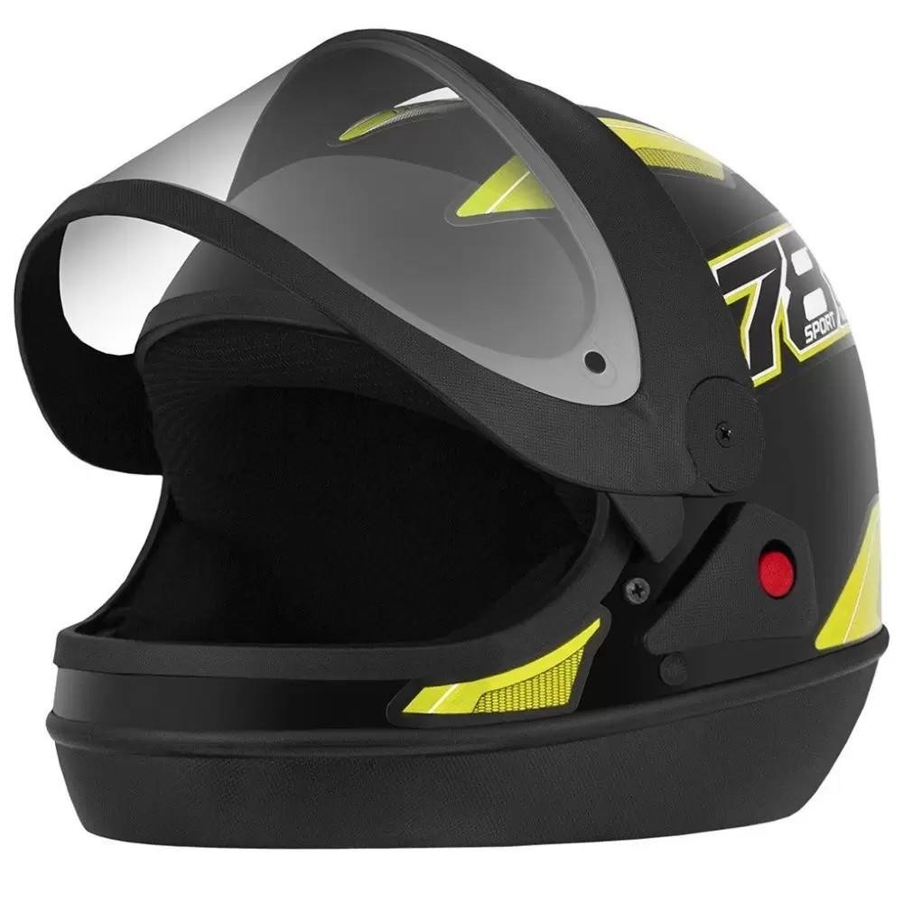 Capacete Para Moto Pro Tork New Preto E Amarelo 56