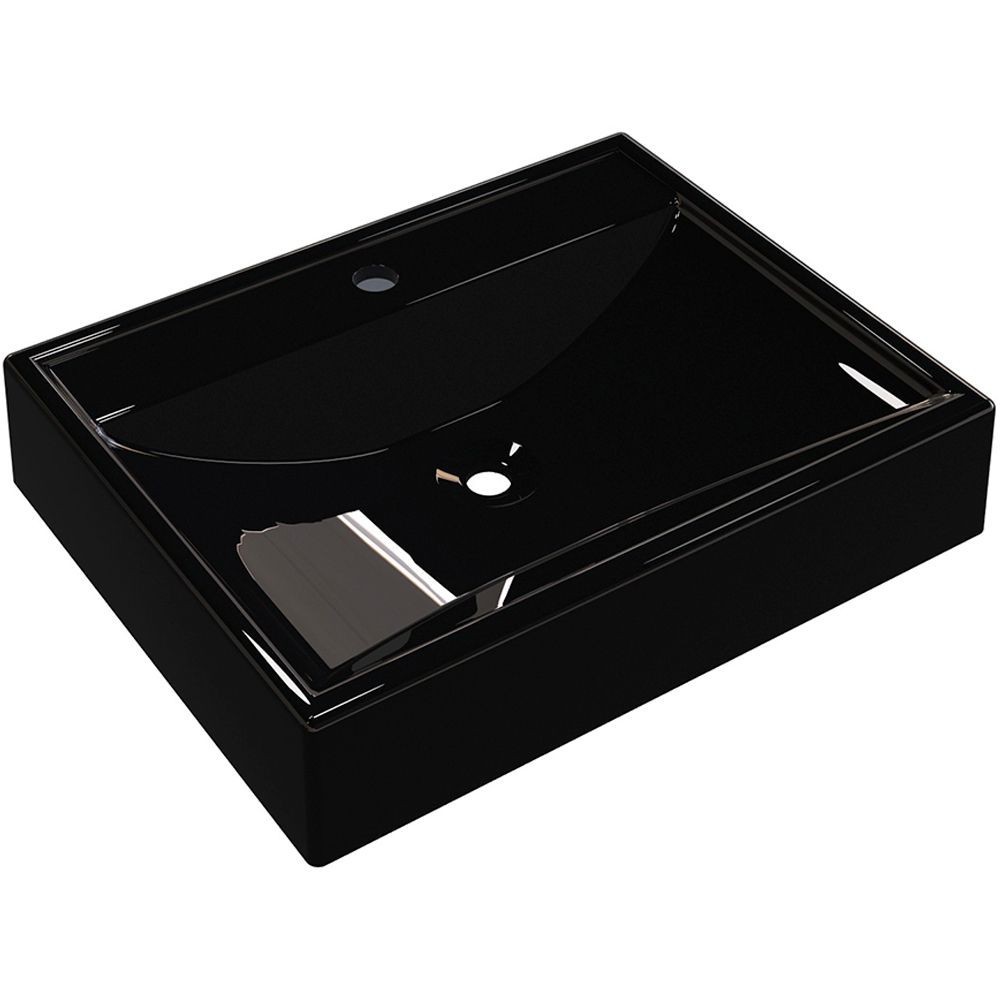 Cuba de Apoio Retangular C01 Para Banheiro RT49 Preto Brilho - Lyam Decor em Oferta na Shopee