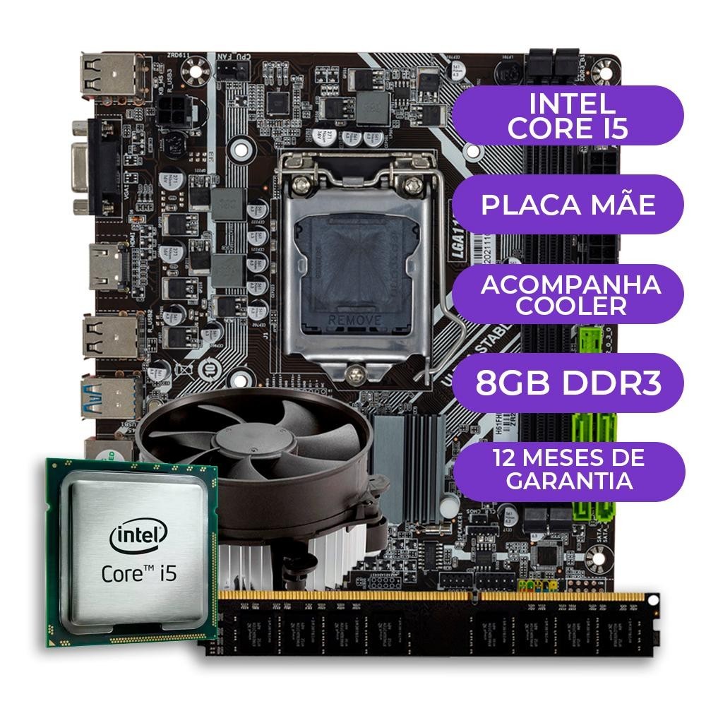 kit Upgrade Gamer Intel i5-3470 +Cooler + Placa Mãe 1155 + 8GB DDR3 - Computers & Accessories