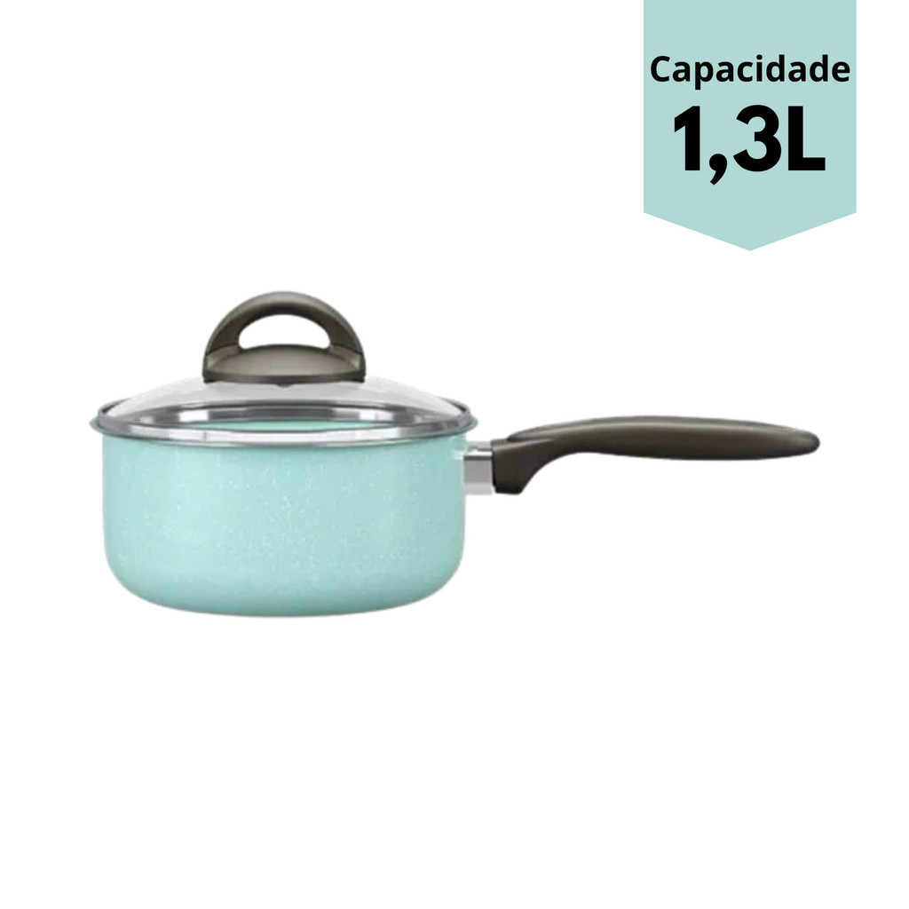Detalhes do Panela com Tampa 16 cm Antiaderente 1,3L Verde Ceramic Life Suprema Brinox - 7245/360