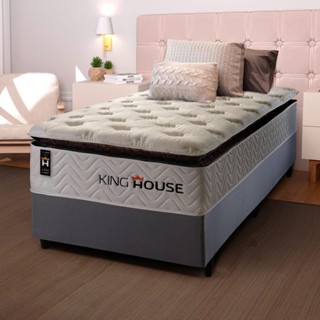 Conjunto Cama Box c/ Molas Ensacadas New York  Solteiro 96x203x73 em Oferta na Shopee