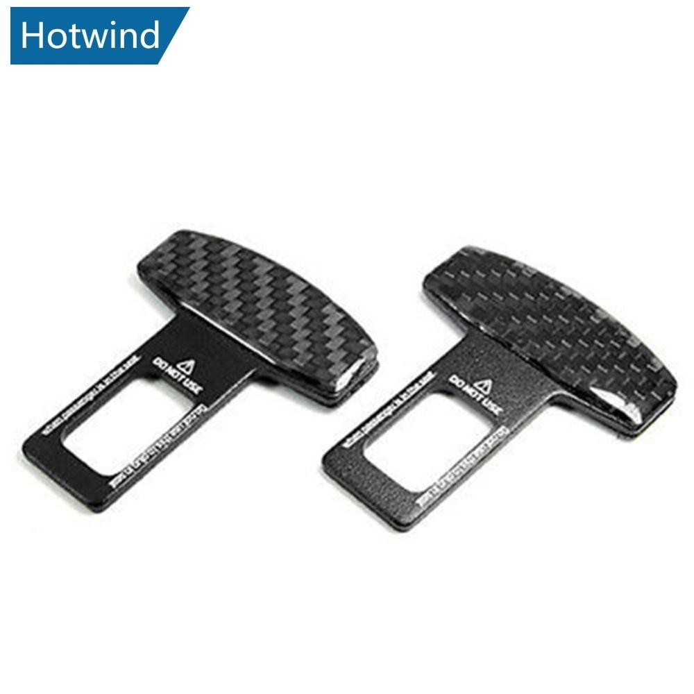 HW 1 Par Universal De Fibra De Carbono Cinto De Segurança Para Carro Fivela De Fecho De Alarme H3T2