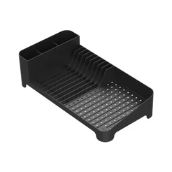 Escorredor de Louça Organizador de Pia 8 Pratos E Talheres Trium Compact Preto OU