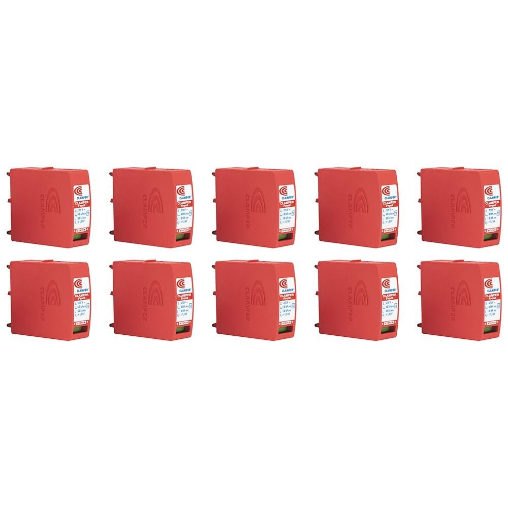Kit Com 10 Plugues De Proteção Contra Surtos Clamper Front 45kA 275V DPS - 014336