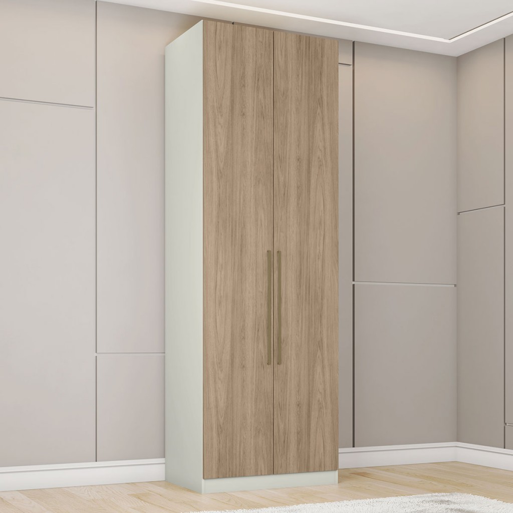Guarda Roupa Solteiro Modulado Seletto 2 Portas Flex Areia/Jequitibá - Henn