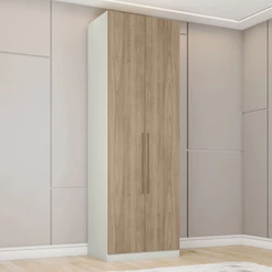 Guarda Roupa Solteiro Modulado Seletto 2 Portas Flex Areia/Jequitibá - Henn