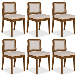 Kit 6 Cadeiras Sextavada Sydney Freijó/bouclé Off White - M. Arapongas em Oferta na Shopee