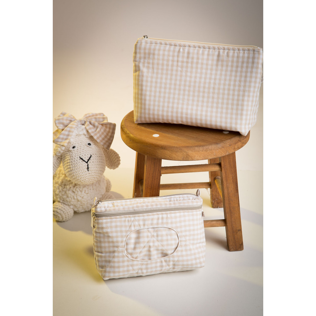 Conjunto de Nécessaires em Algodão Kit Maternidade Porta Fralda Cuidados para Mamães Gestante e Bebê