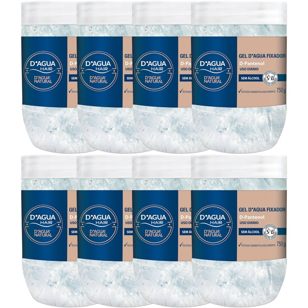 8UN Gel D'agua Fixador Para Uso Diário 750G D'agua Natural