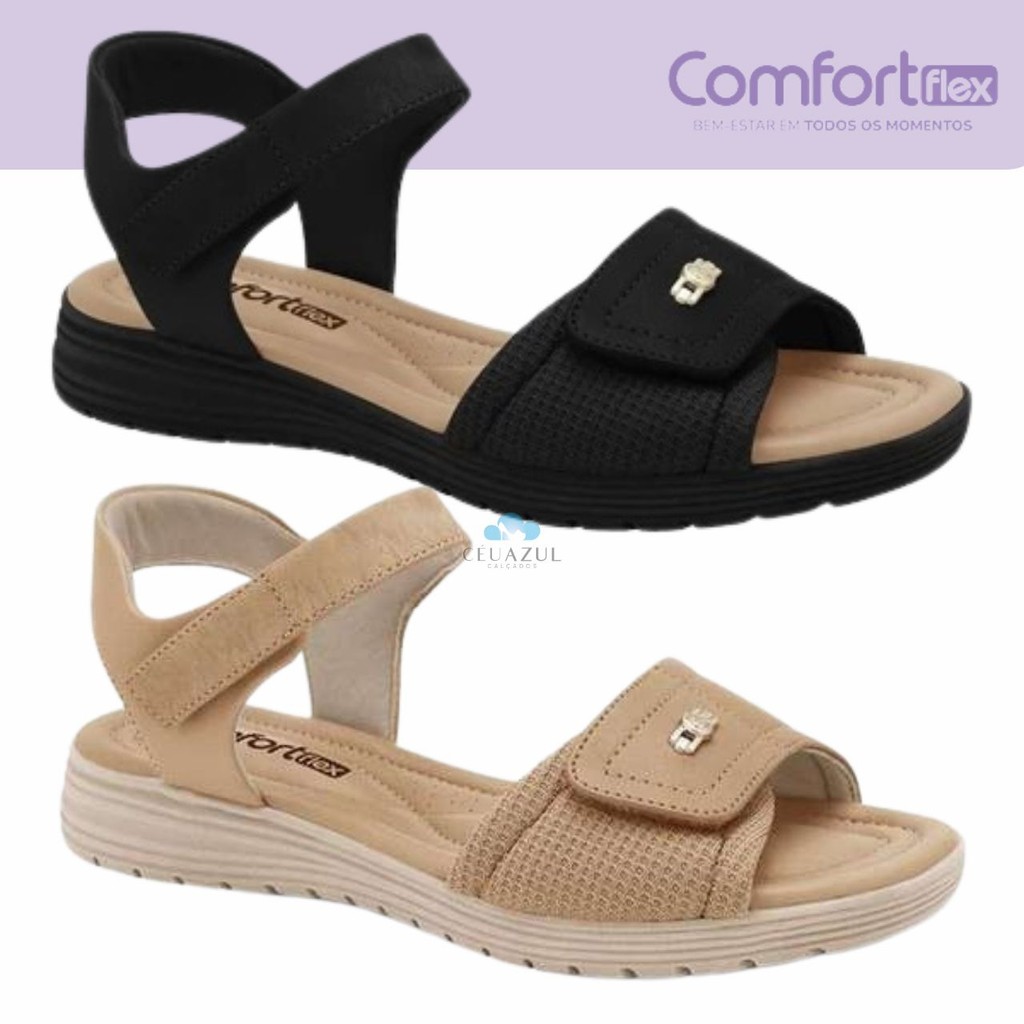 Sandalia Feminina Comfortflex Velcro Ortopédica Esporão conforto em Oferta na Shopee