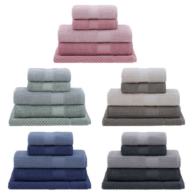 Jogo de Toalhas Buddemeyer Canelado Extra Soft Gigante 5 Peças Banho, Rosto e piso