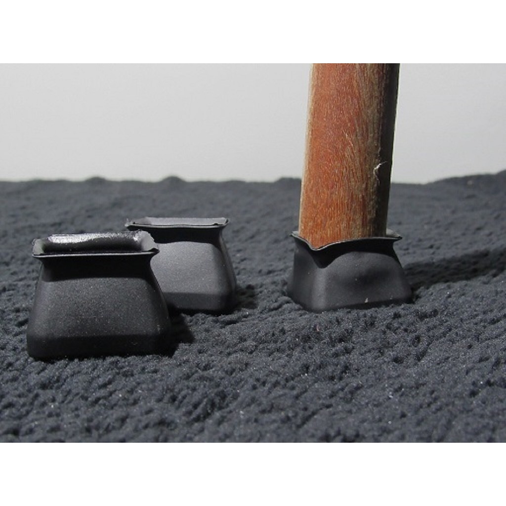 Kit 12 Protetores de Silicone para Pés de Cadeira Modelo Quadrado Antiderrapante