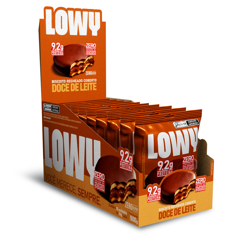 Biscoito Recheado Lowy Doce De Leite Display 500g Cory - Food & Beverages