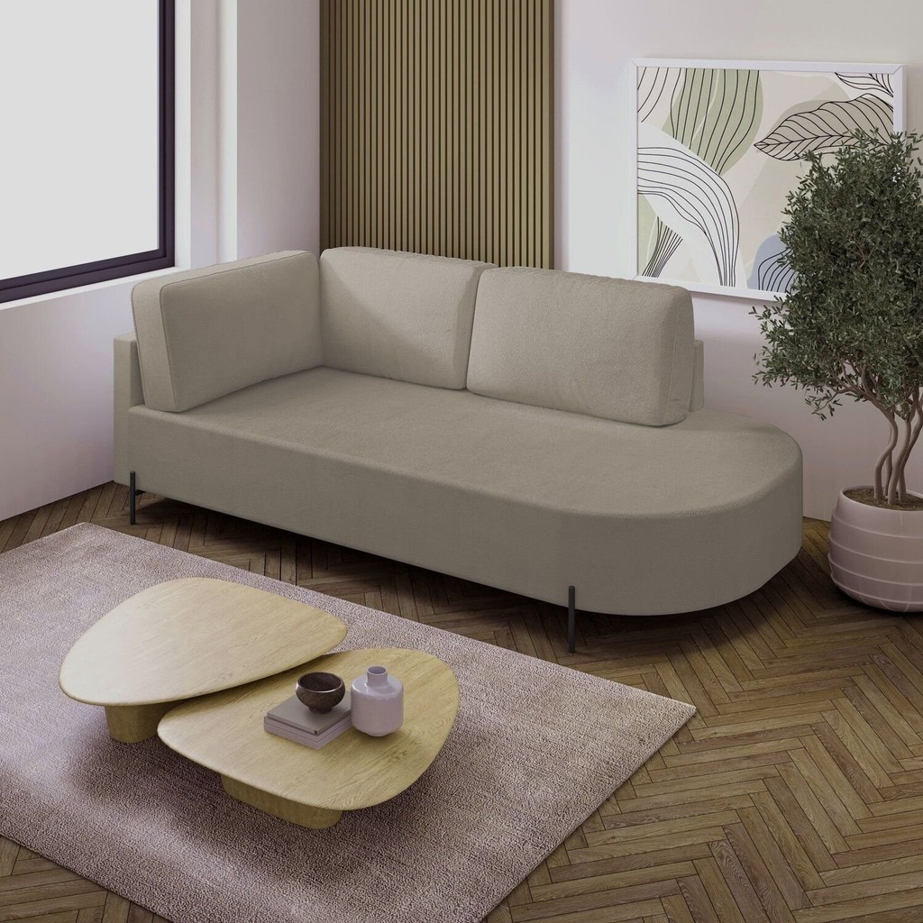 Sofá Living Orgânico 2 Lugares 165cm Norten Bege Claro em Oferta na Shopee