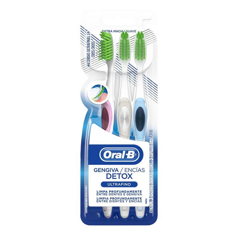 Escova Dental Oral-B Ultrafino Detox 3 Unidades em Oferta na Shopee