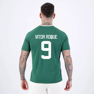 Camisa Palmeiras Vitor Roque 9 Alviverde Branca e Verde em Oferta na Shopee