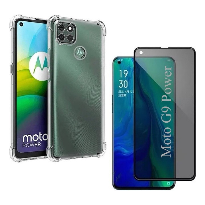 Capa Case Capinha Anti Impacto Compatível Com Motorola Moto G9 Power + Película 3D Privacidade em Oferta na Shopee