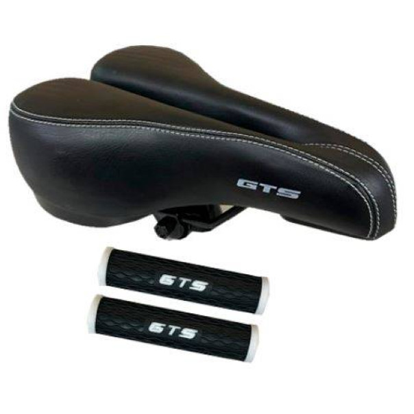 Kit Selim Gts 2 Molas + Manopla Gts Preto Branco Confort MTB em Oferta na Shopee