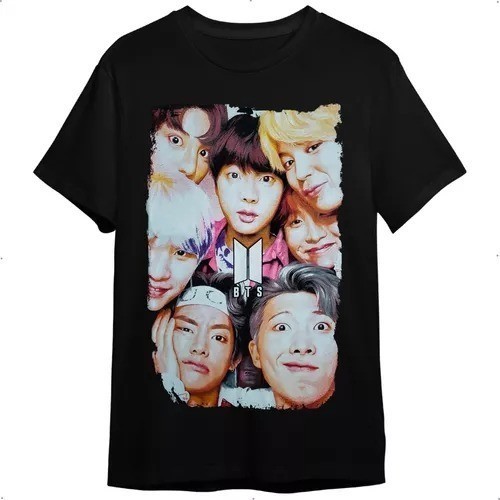Camiseta Bts Integrantes Ii Preta Unissex Adulto 100% Algodão 30.1 30.1 Lançamento 2025